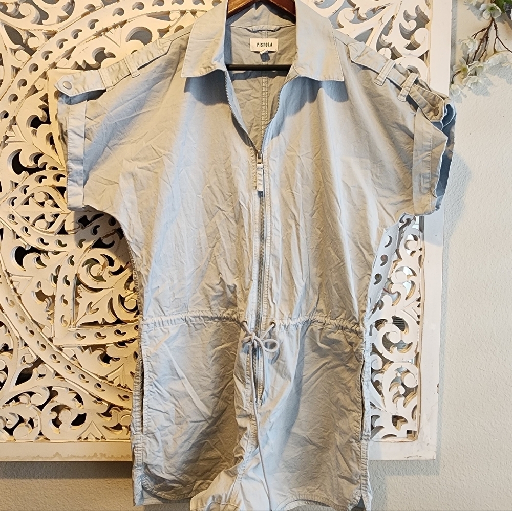PISTOLA MEG FRONT ZIP UTILITY ROMPER SKY BLUE SIZE MEDIUM - Picture 5 of 12